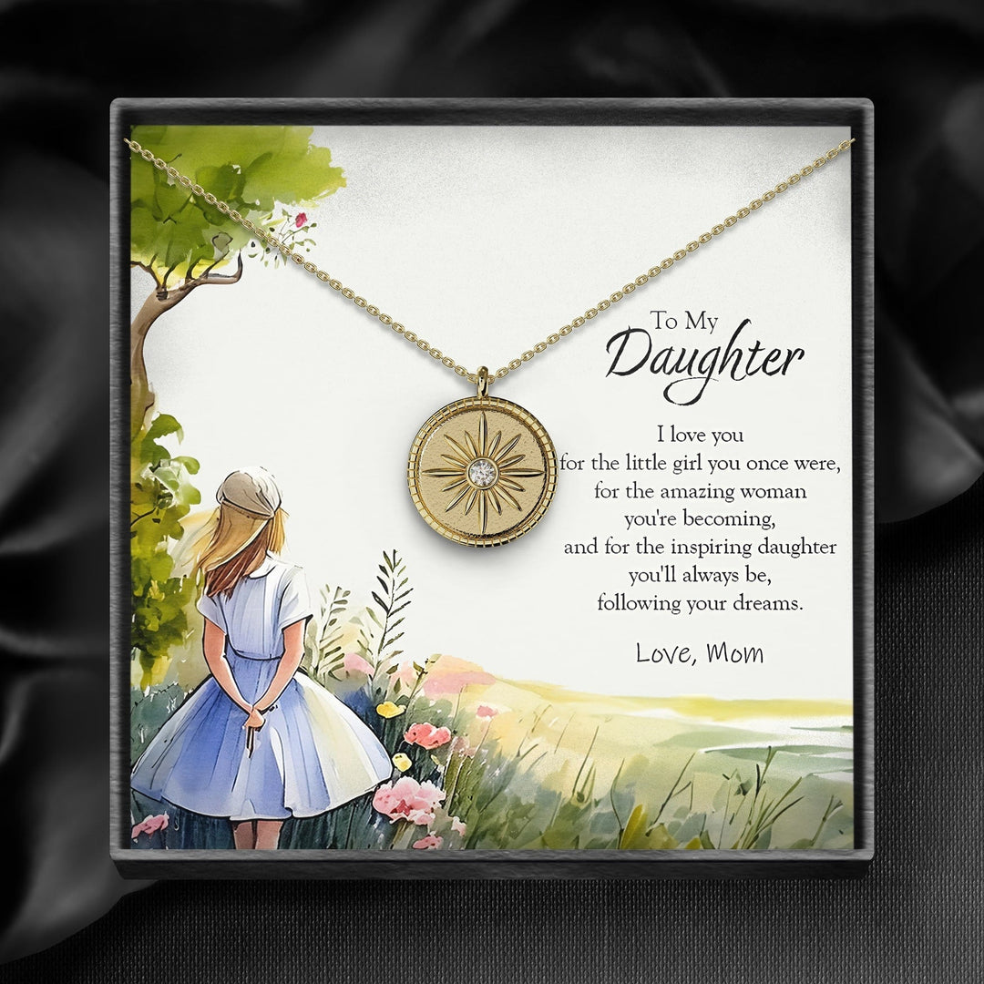 "To My Daughter" - Compass Pendant - Luxesmith - Handcrafted Jewellery