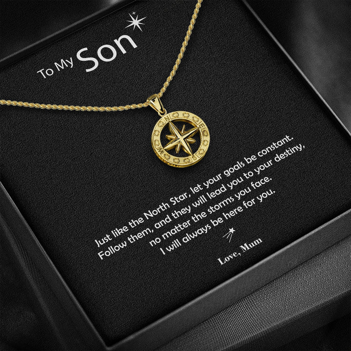 "To My Son" - North Star Pendant - Luxesmith - Handcrafted Jewellery