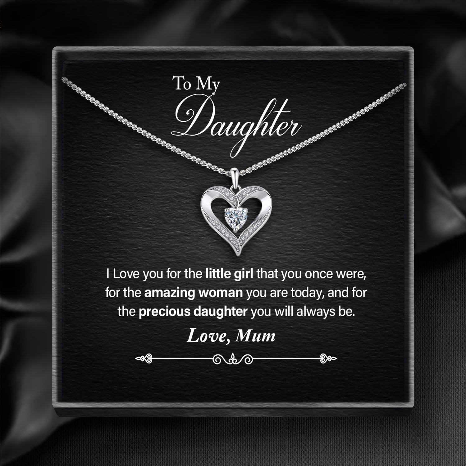 To my Daughter - Silver Love Heart Necklace – Luxesmith - Handcrafted ...